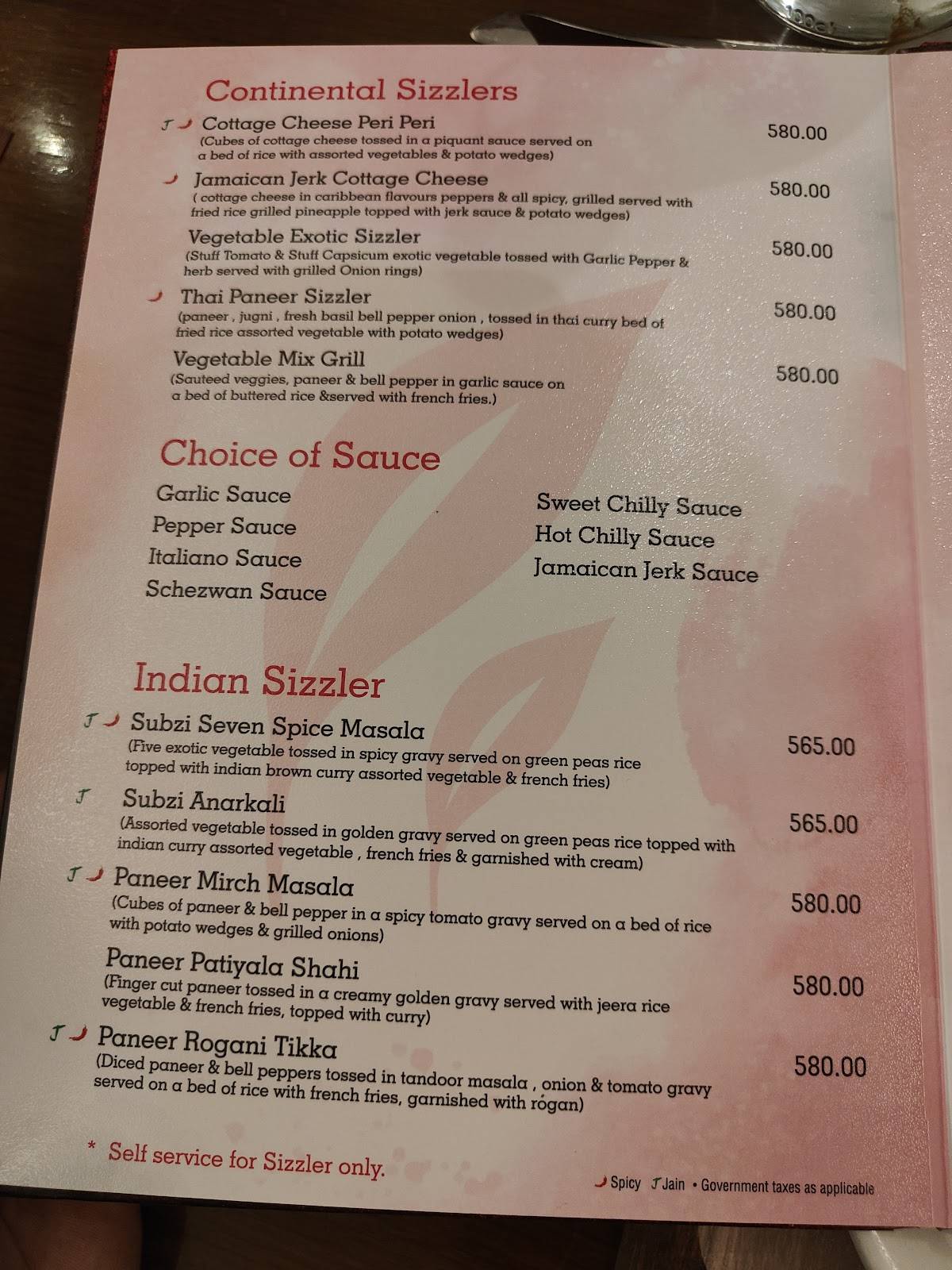 Bay Leaf menu