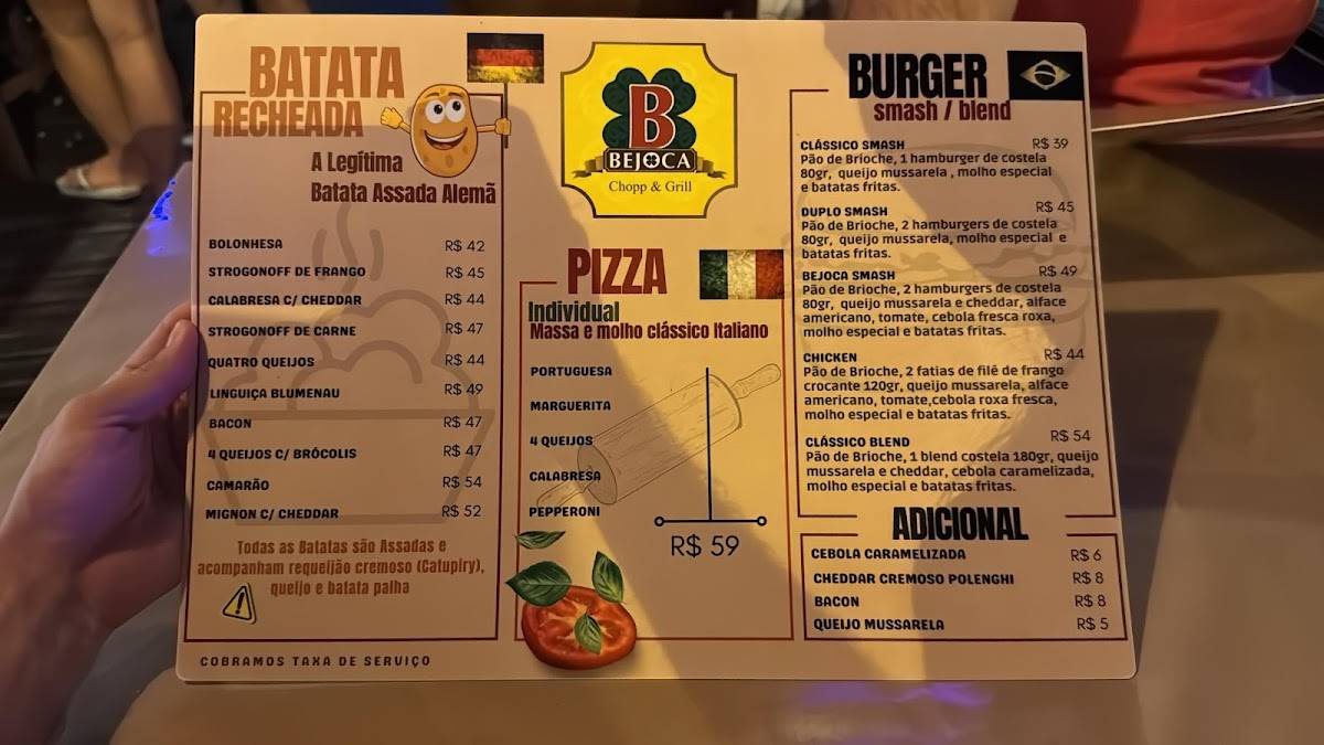 Bejoca Restaurante Batata Recheada cardápio