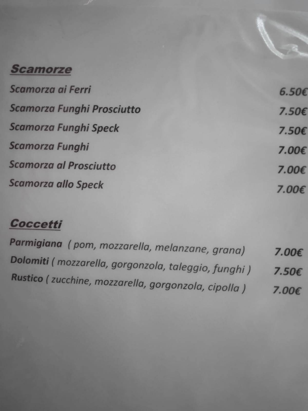 Menu di Gli Sfrontati 