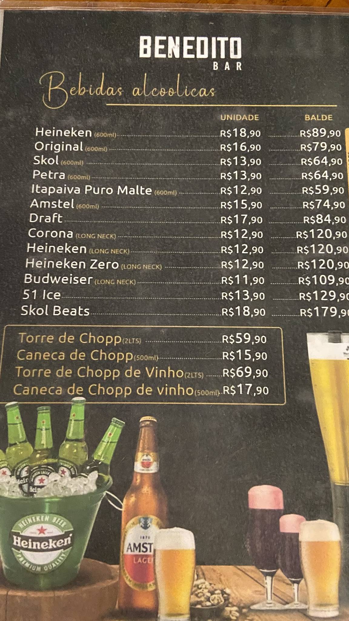 Benedito Bar cardápio