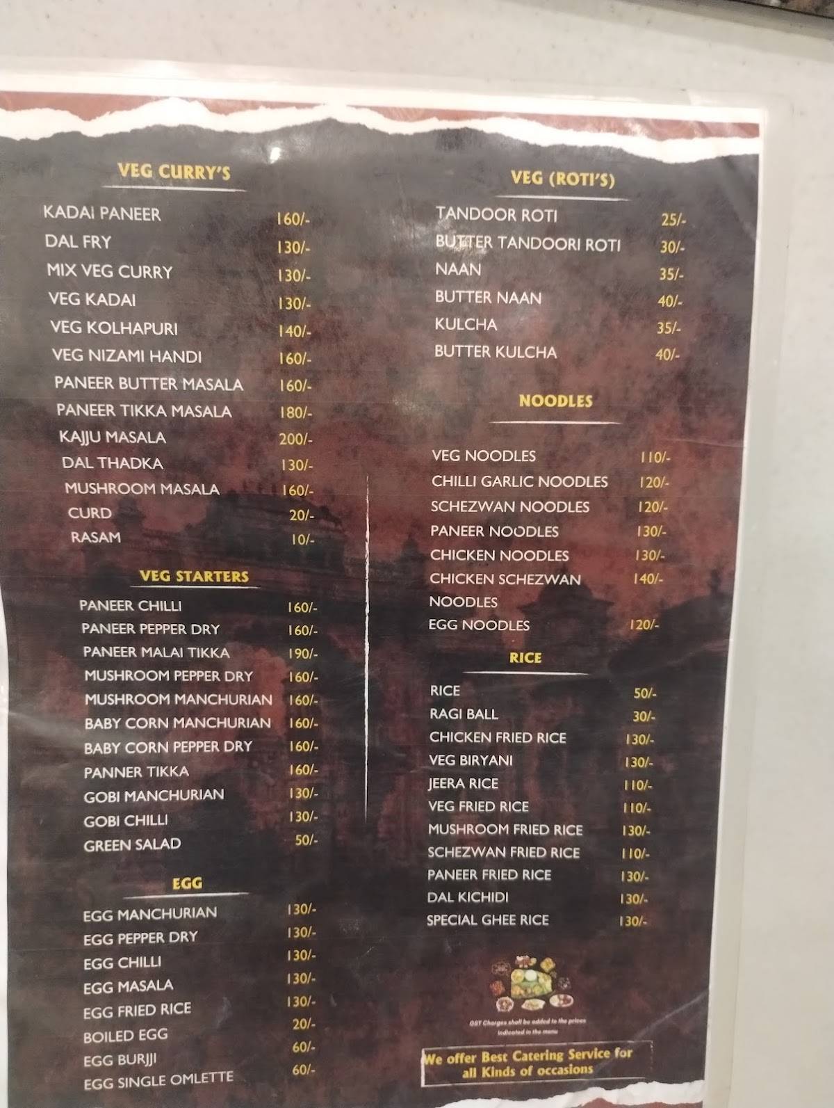 Aahara At R R Nagar menu