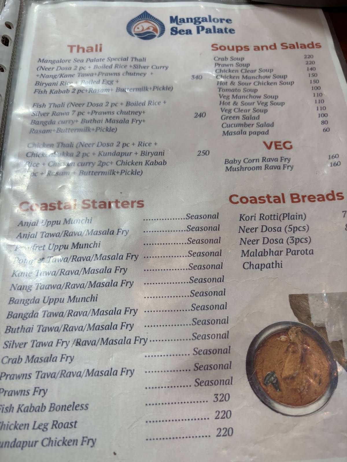 Mangalore Sea Palate menu