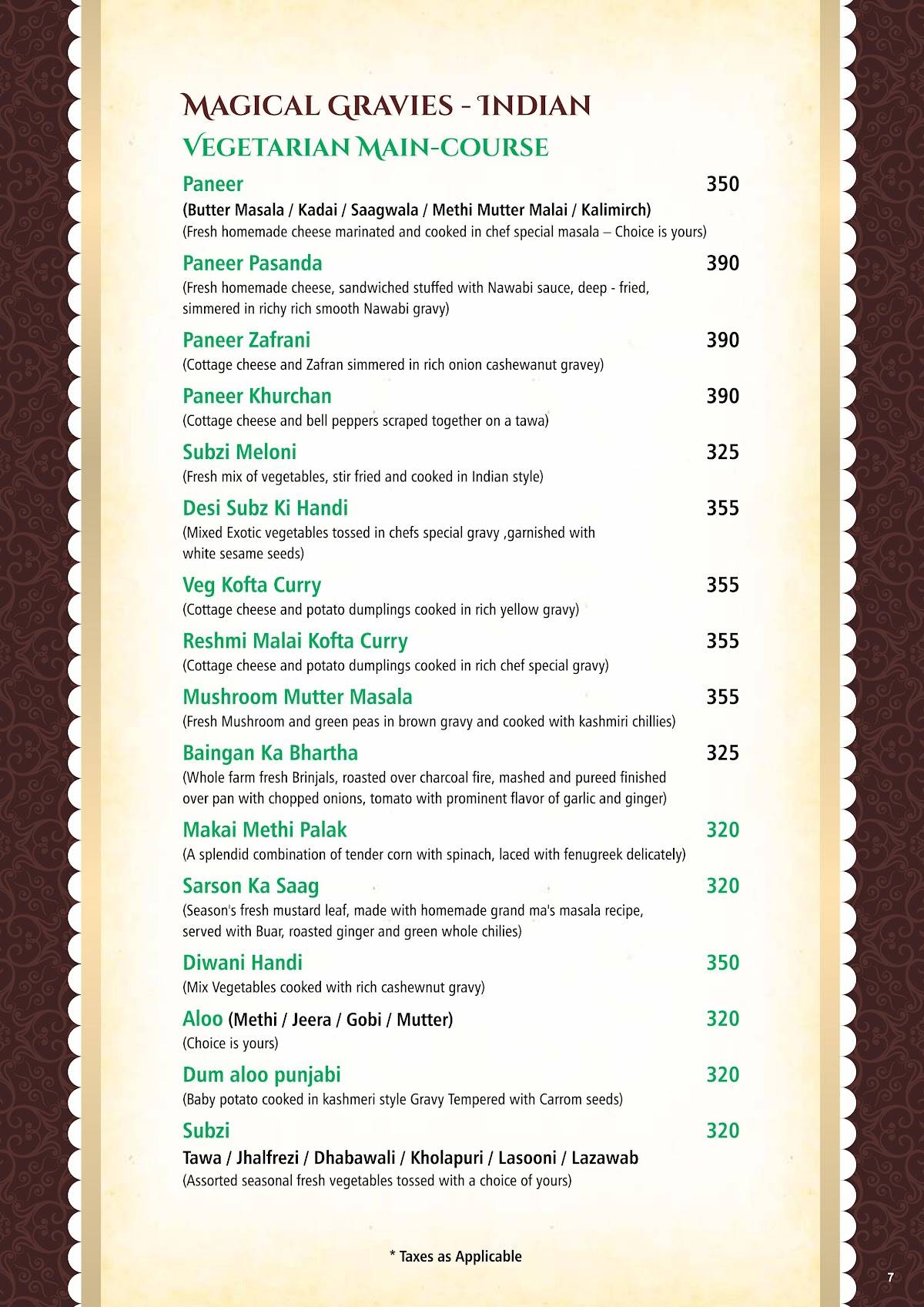 Gourmet Kitchen and Bar menu