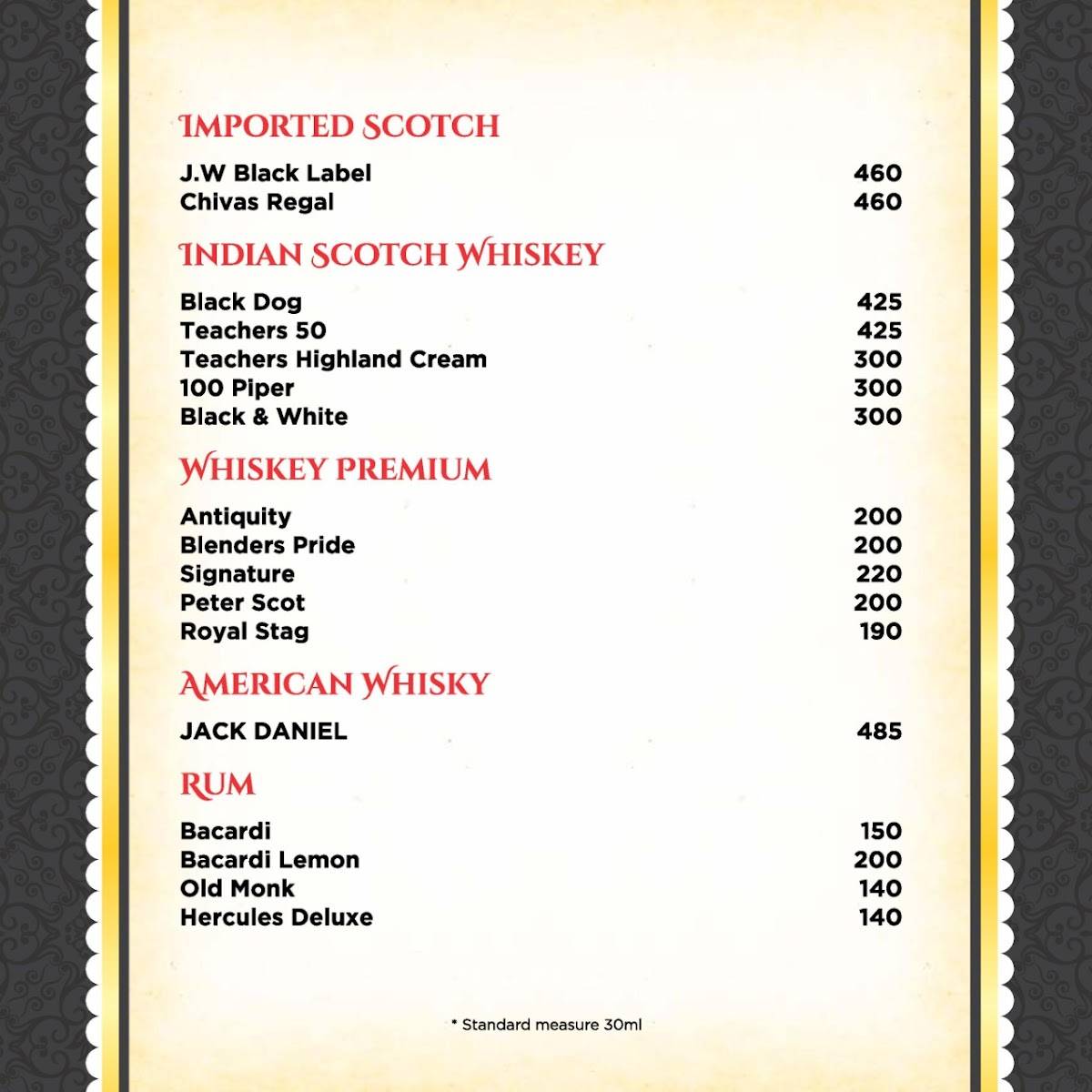 Gourmet Kitchen and Bar menu