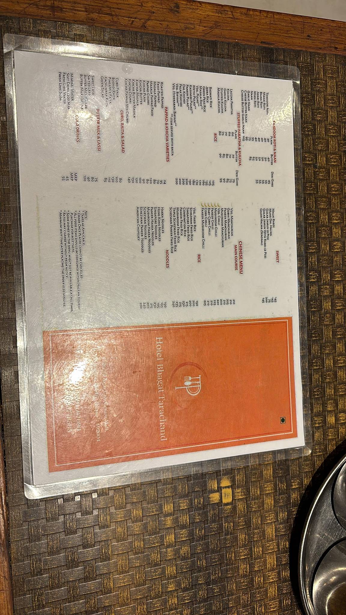 Bhagat Tarachand Pure Veg. Restaurant menu