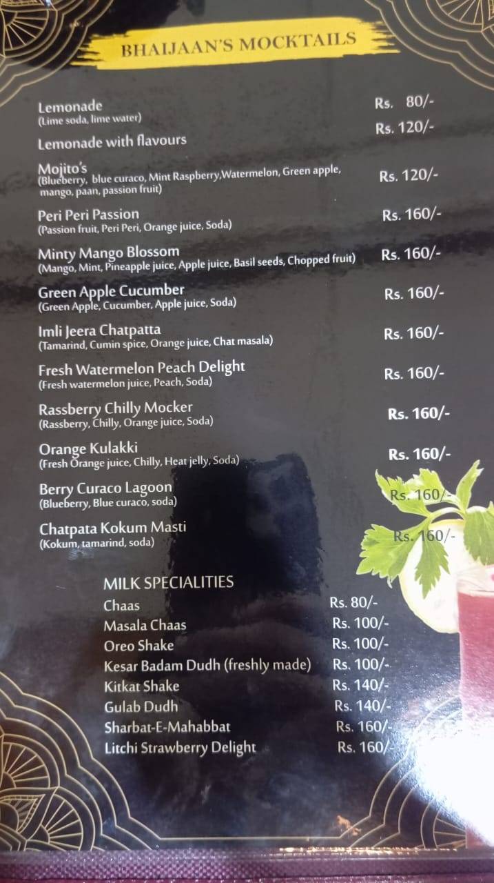 Shetty's Kitchen family restaurant menu