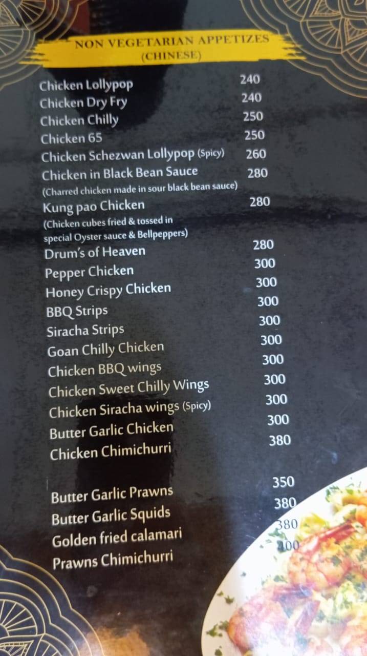 Shetty's Kitchen family restaurant menu