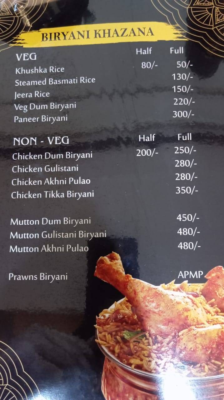 Shetty's Kitchen family restaurant menu