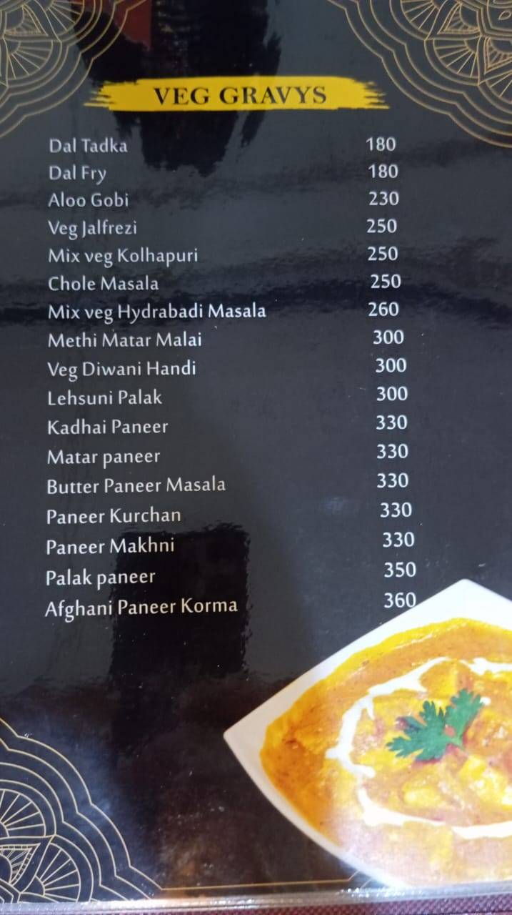 Shetty's Kitchen family restaurant menu