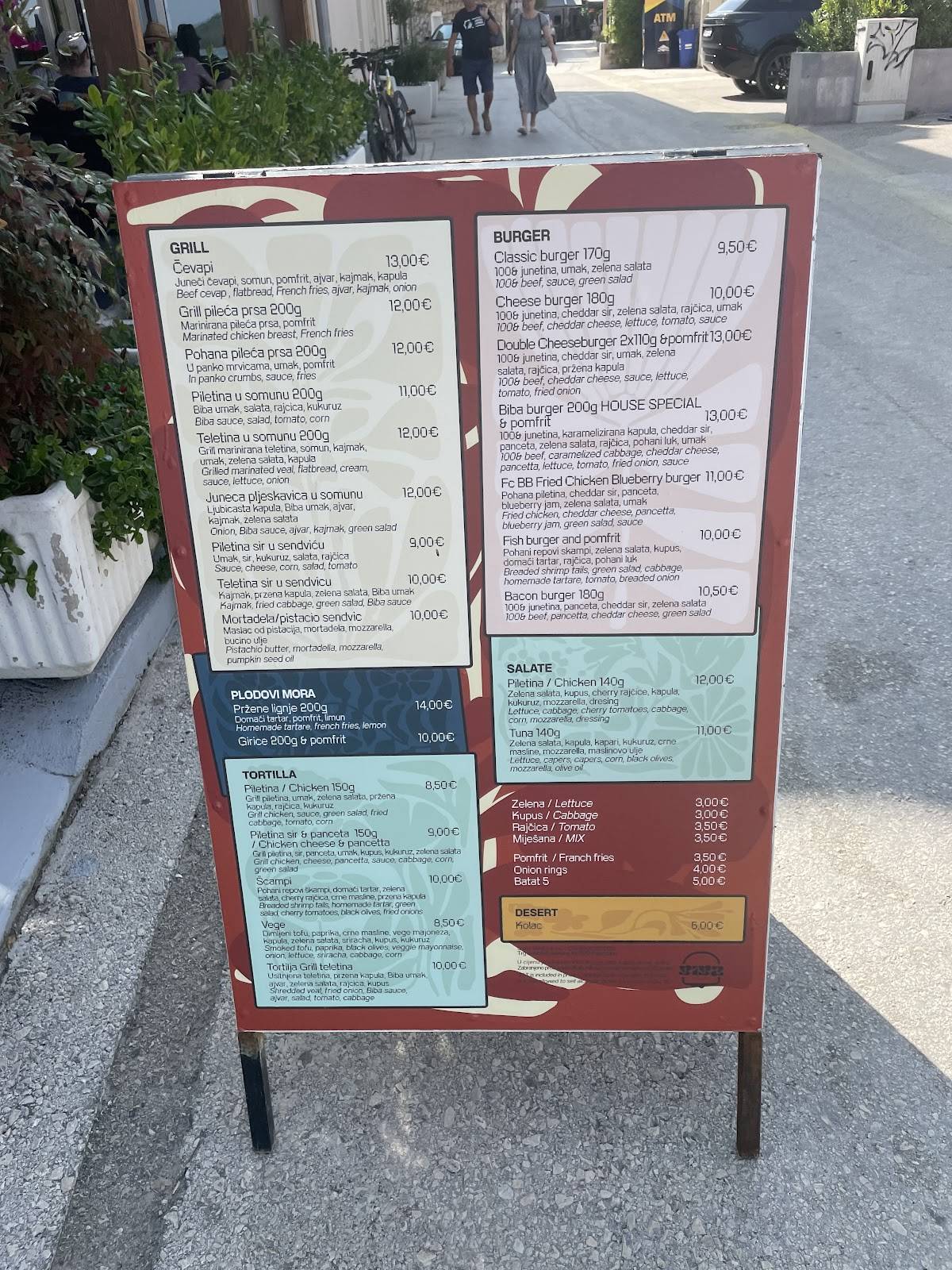 Menu di Biba 