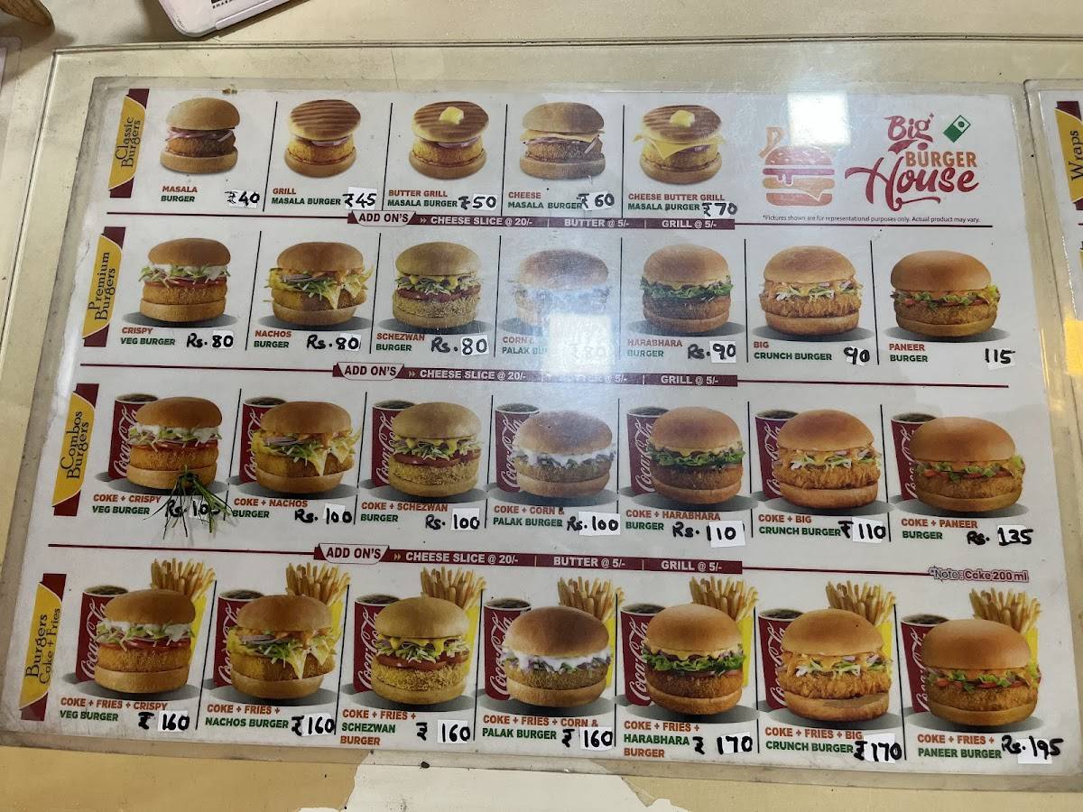 Big Burger house menu