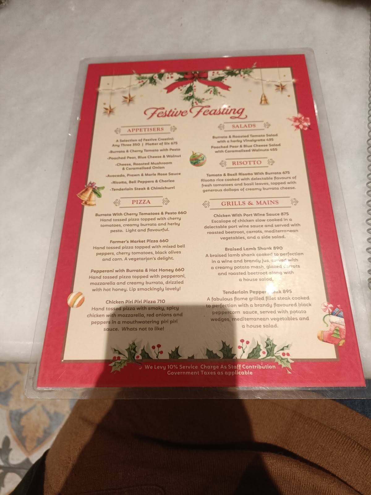 Big Chill Cafe menu
