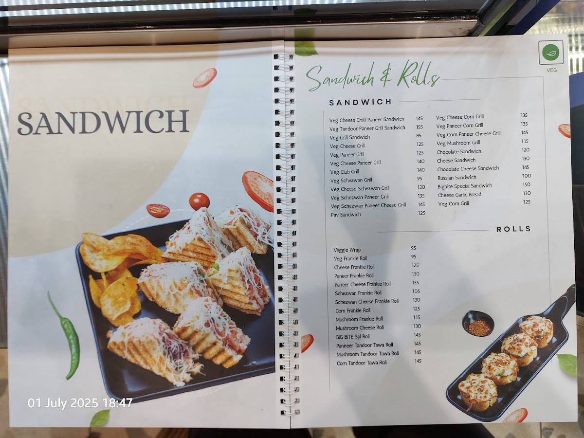 BigBite -Veg Food & Chaat Restaurants in Vijayanagar menu