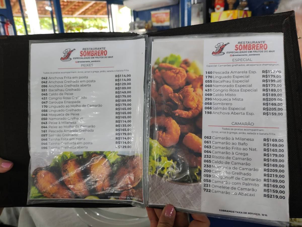 Restaurante Sombrero cardápio