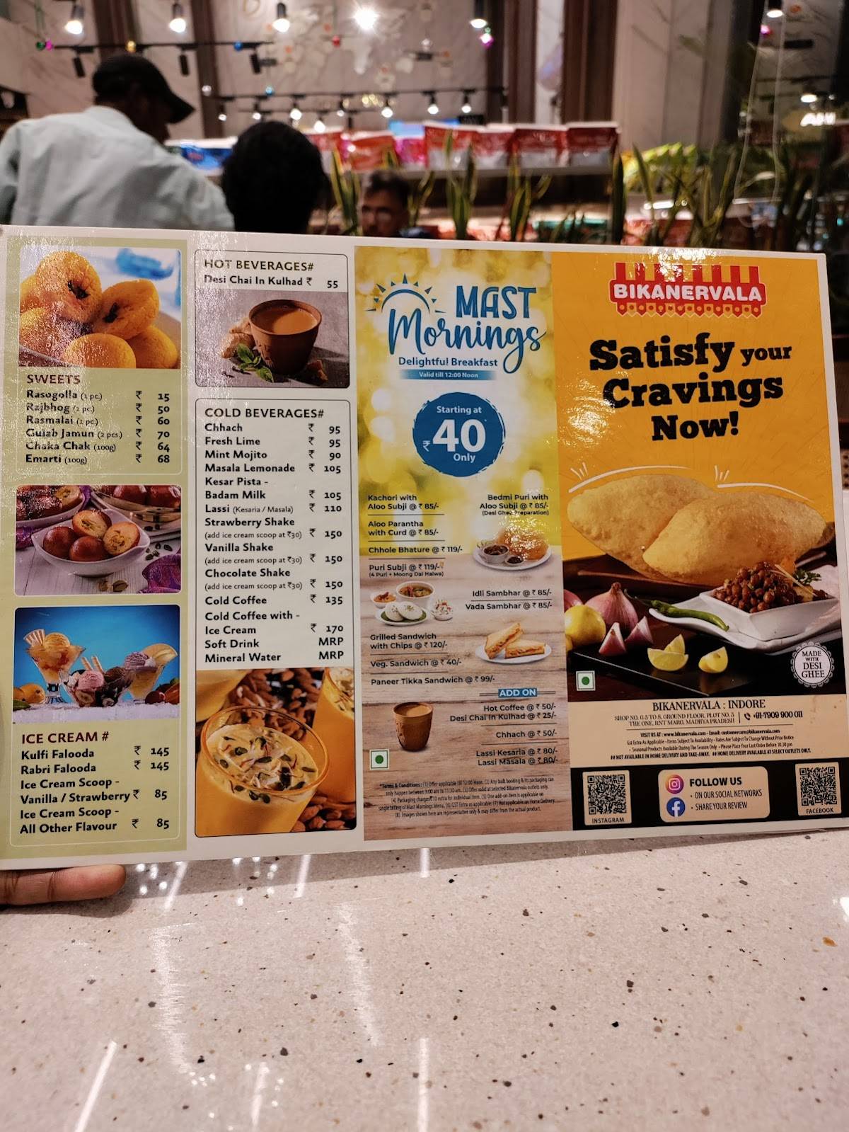 Bikanervala Indore menu