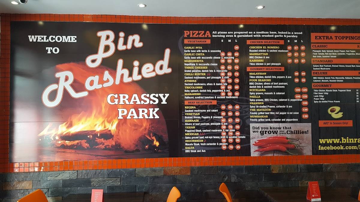 Menu at Bin Rashied Grassy Park restaurant, Cape Town, Shop 6