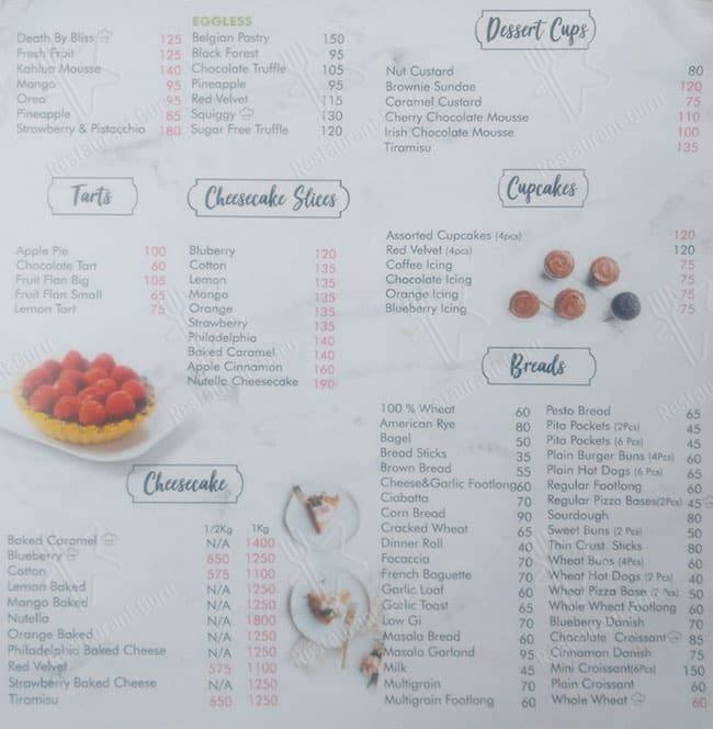 Binge Bakery & More menu
