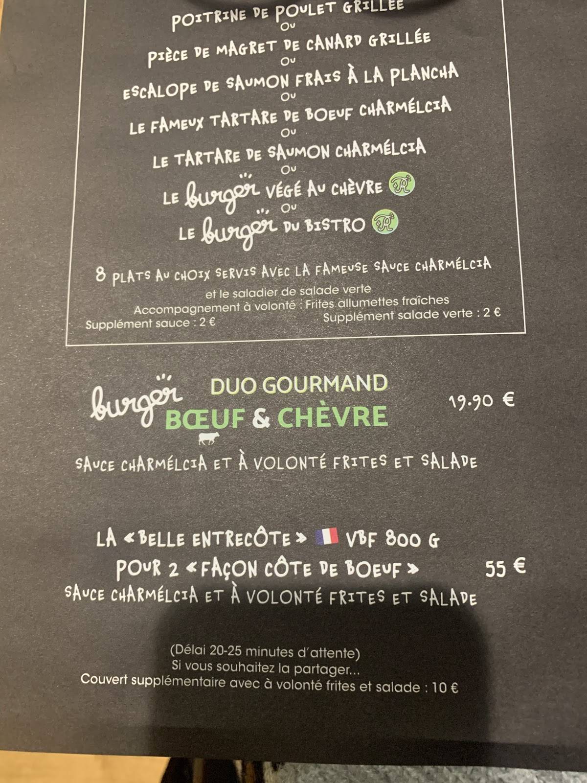 Menu de Bistro Régent