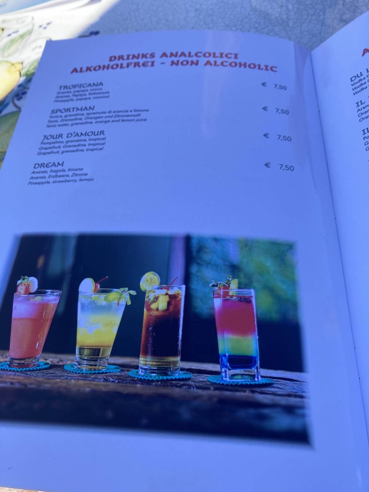 Menu di Bistrò du Lac 