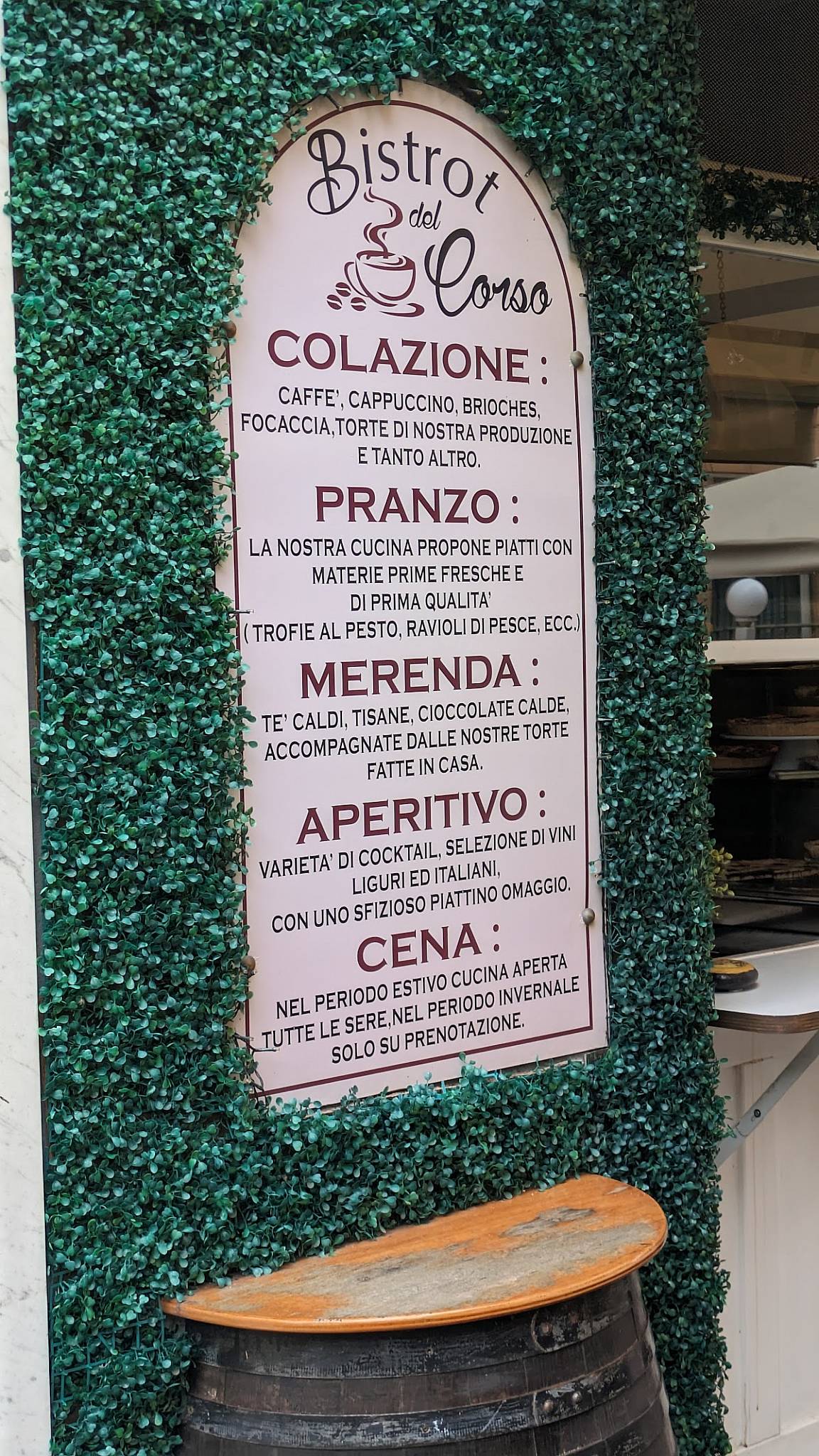 Menu di Bistrot del Corso 