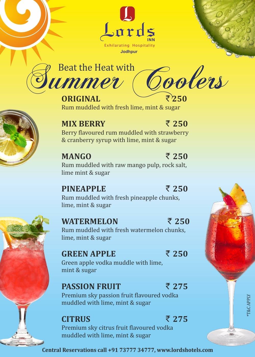 Blue Coriander Jodhpur menu