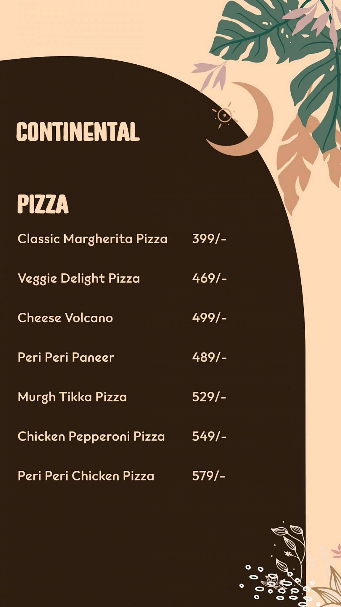 Boho menu