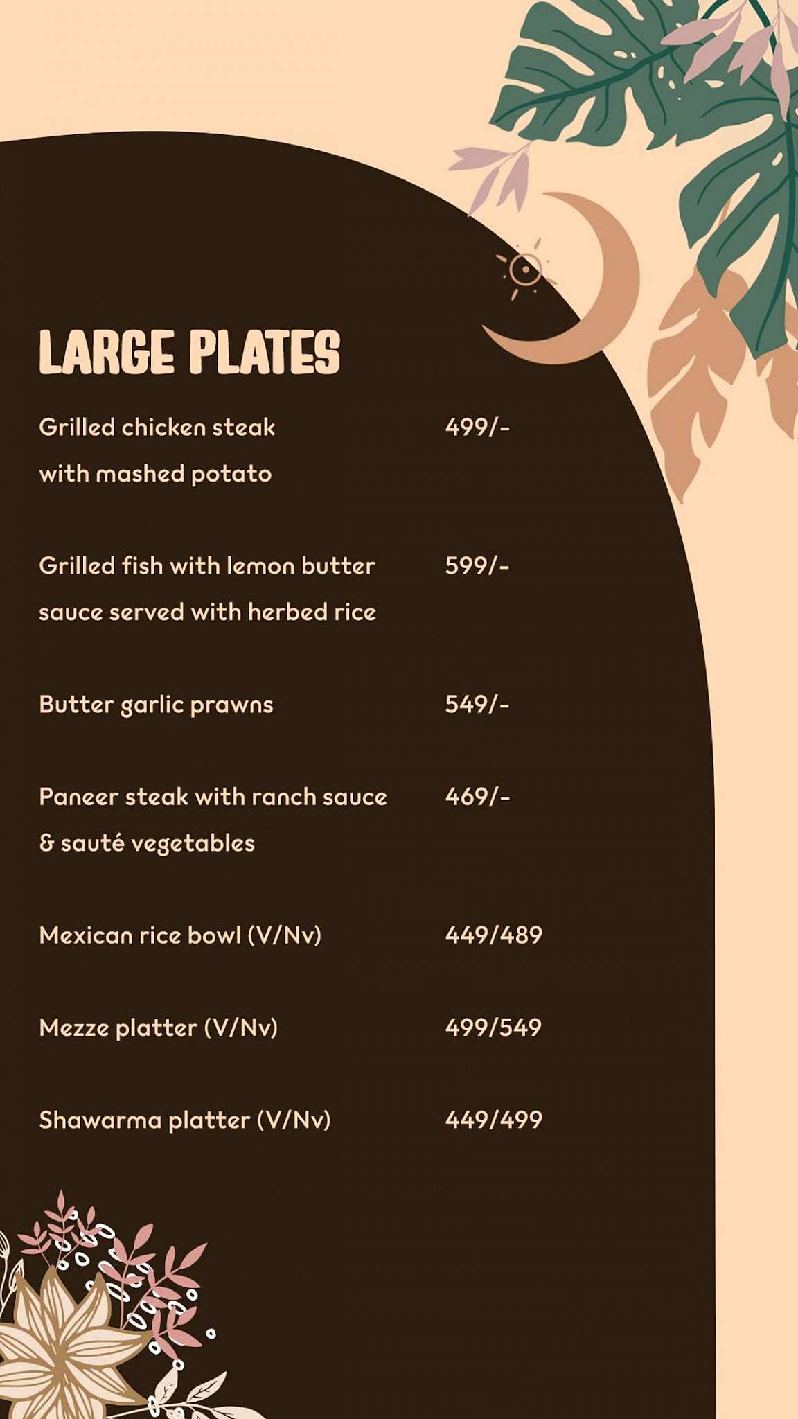 Boho menu