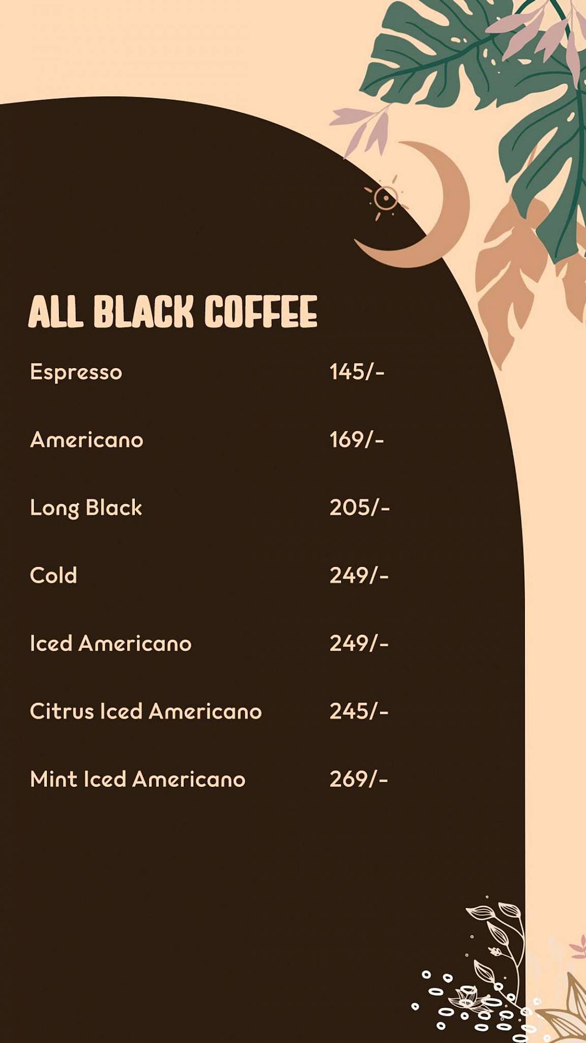 Boho menu