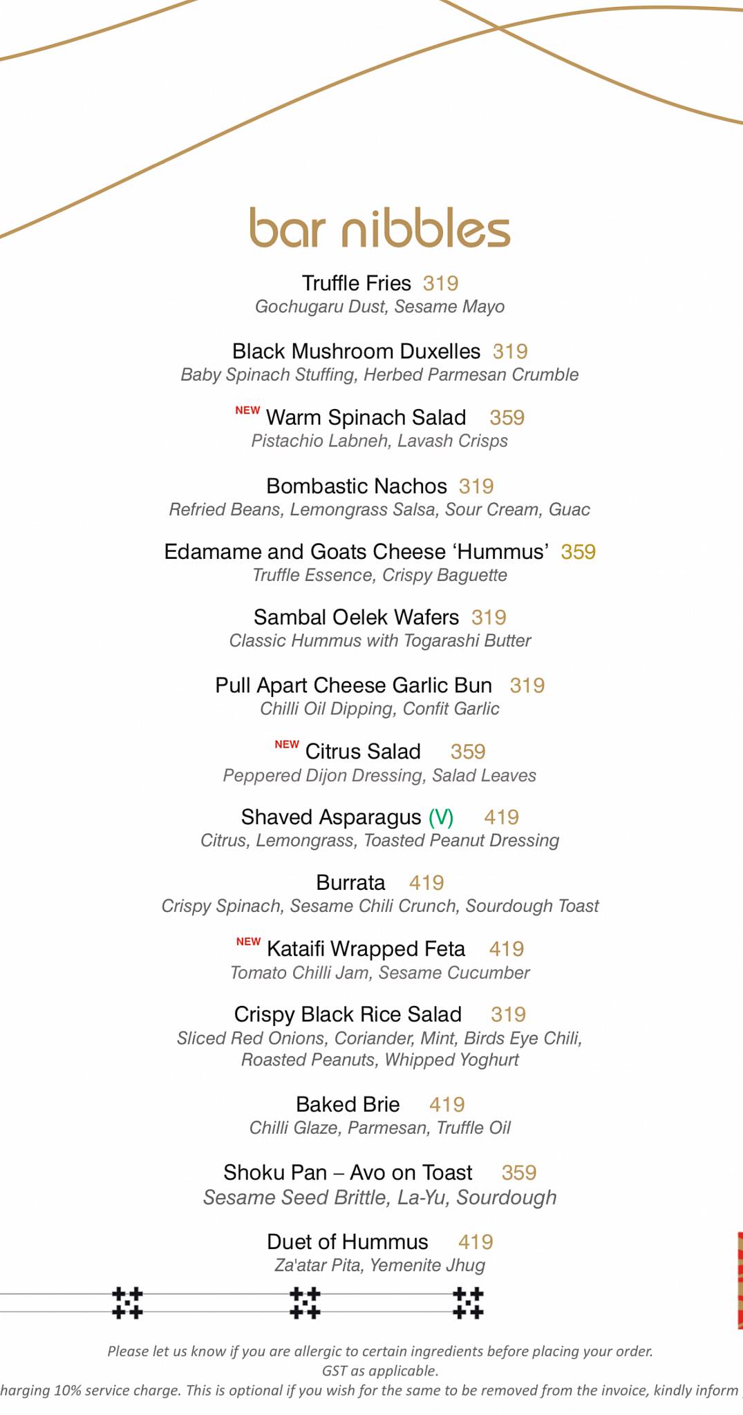 Bombastic - Supper Club menu