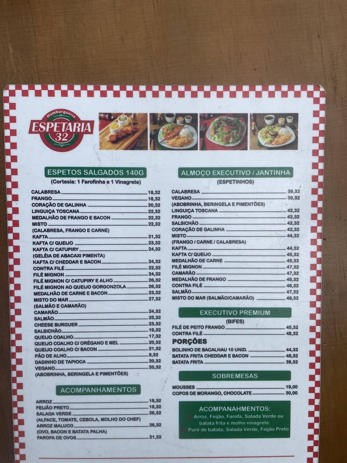 Espetaria 32 cardápio