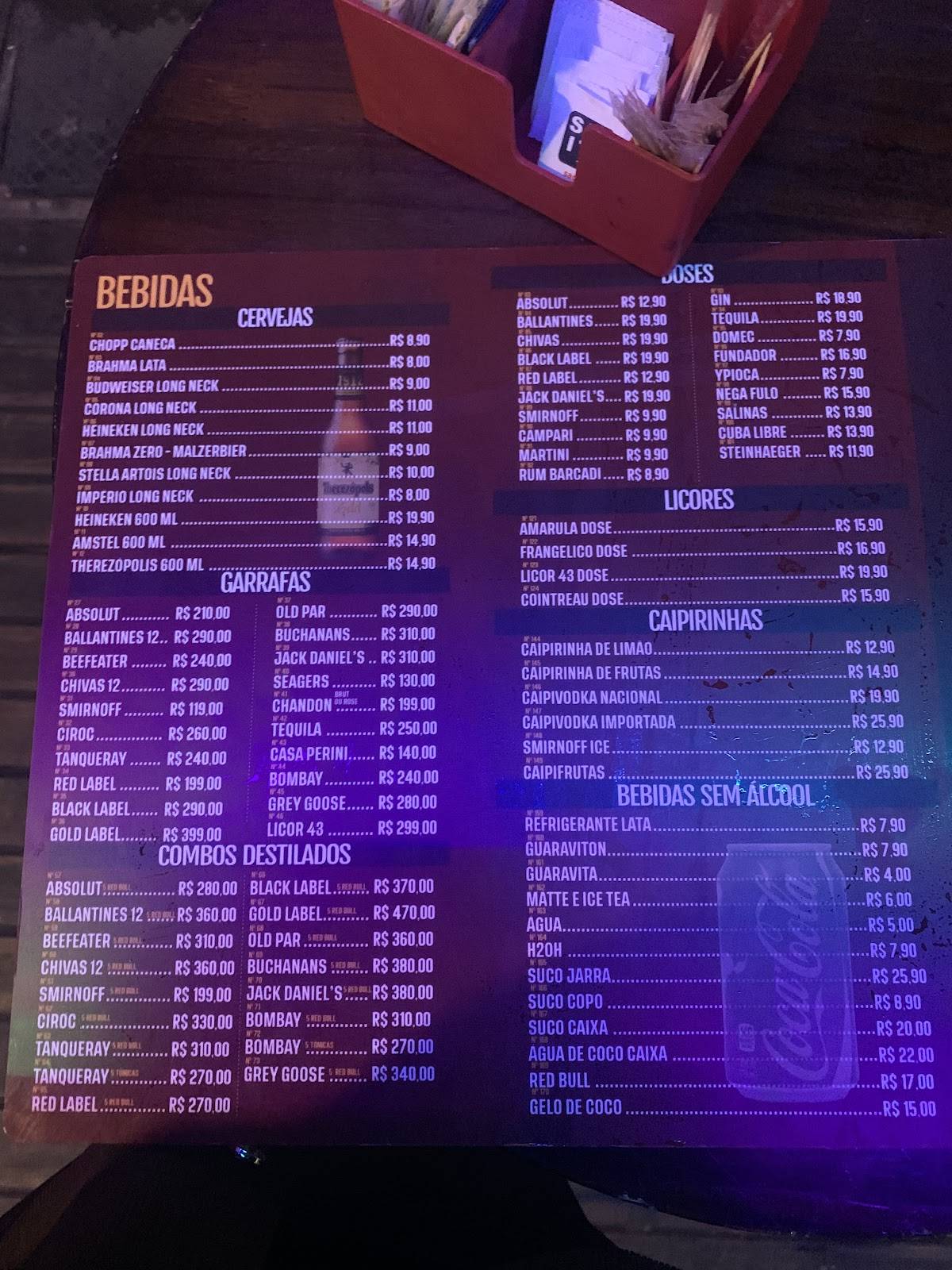 Braseiro gourmet cardápio