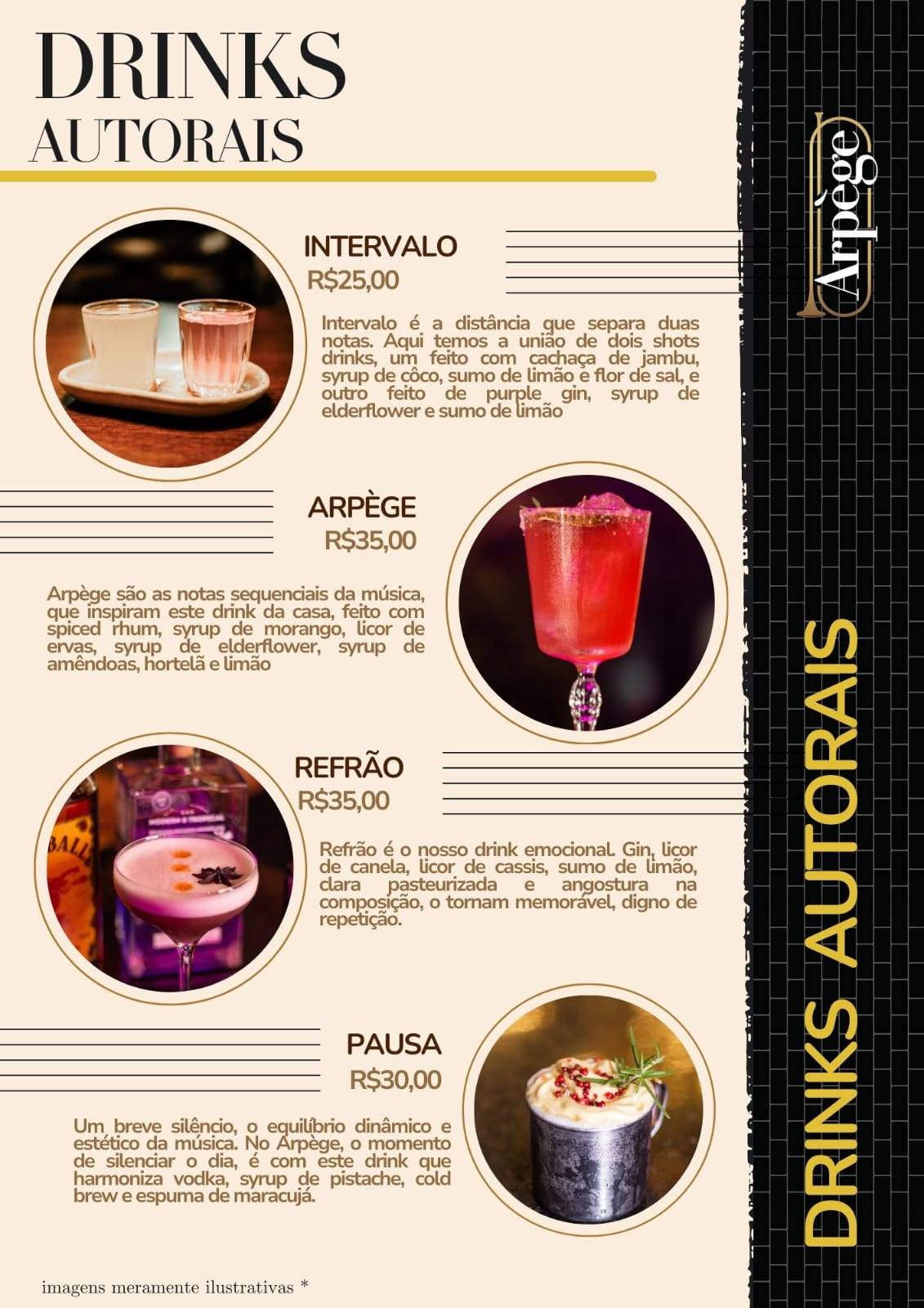 Arpège Bar cardápio