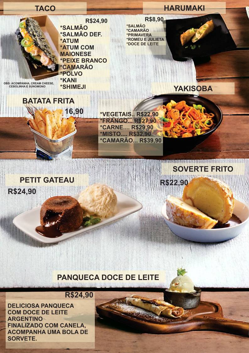 Made In Japan Espaço Gastronômico cardápio