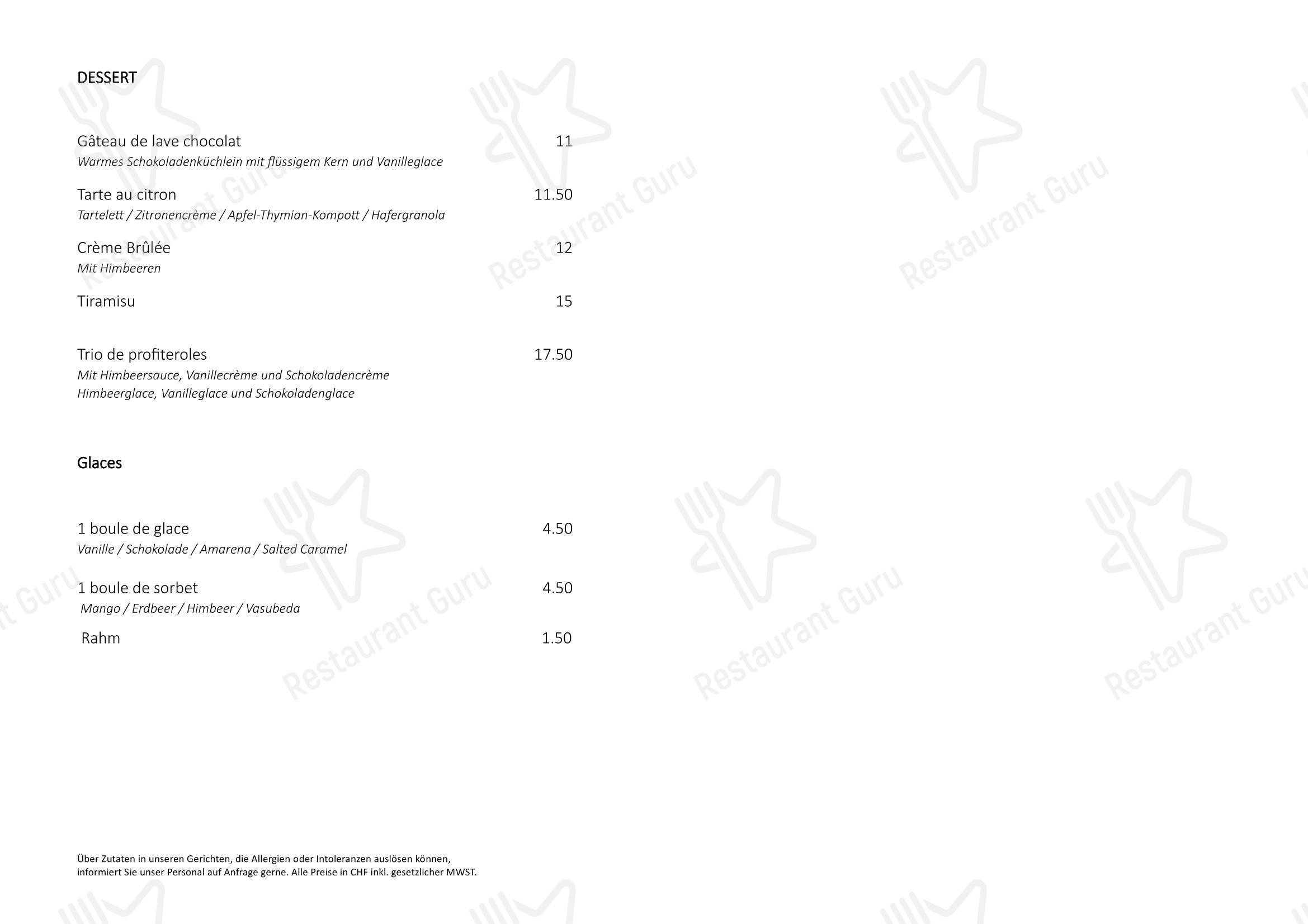 Menu di Brasserie Brugg - Menu bar