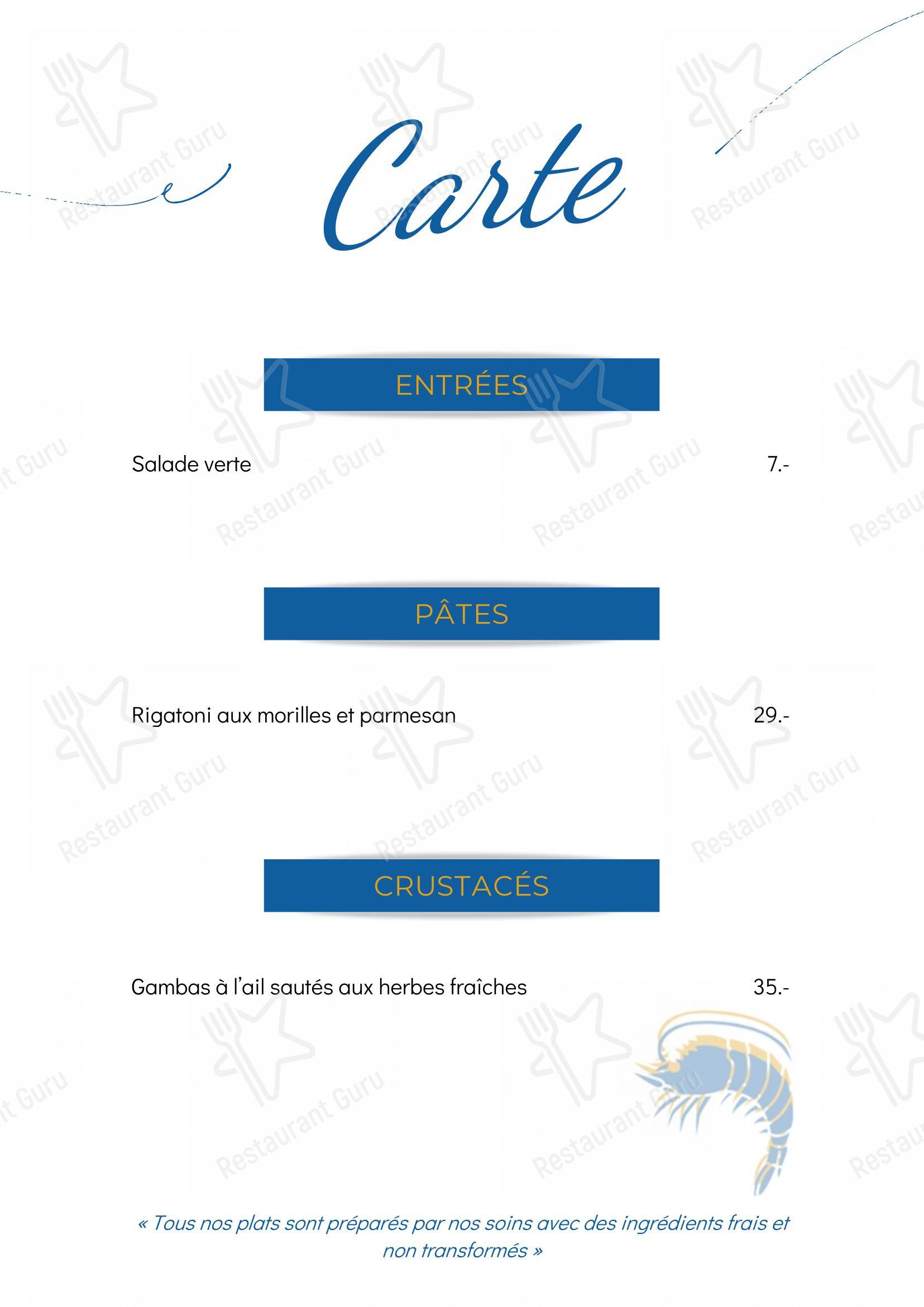 Menu per Brasserie de La Fontaine in Dombresson