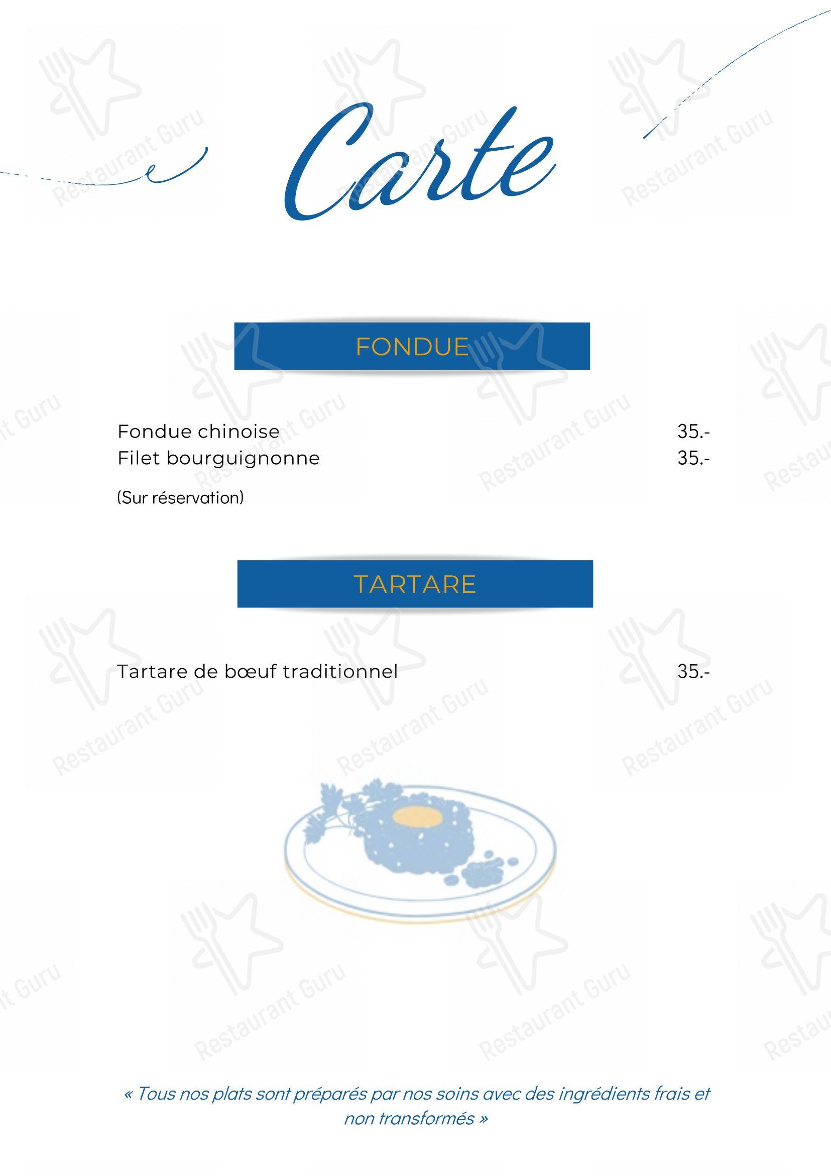 Menu per Brasserie de La Fontaine ristorante