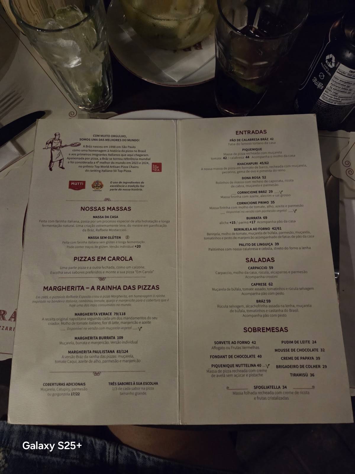 Bráz Quintal cardápio