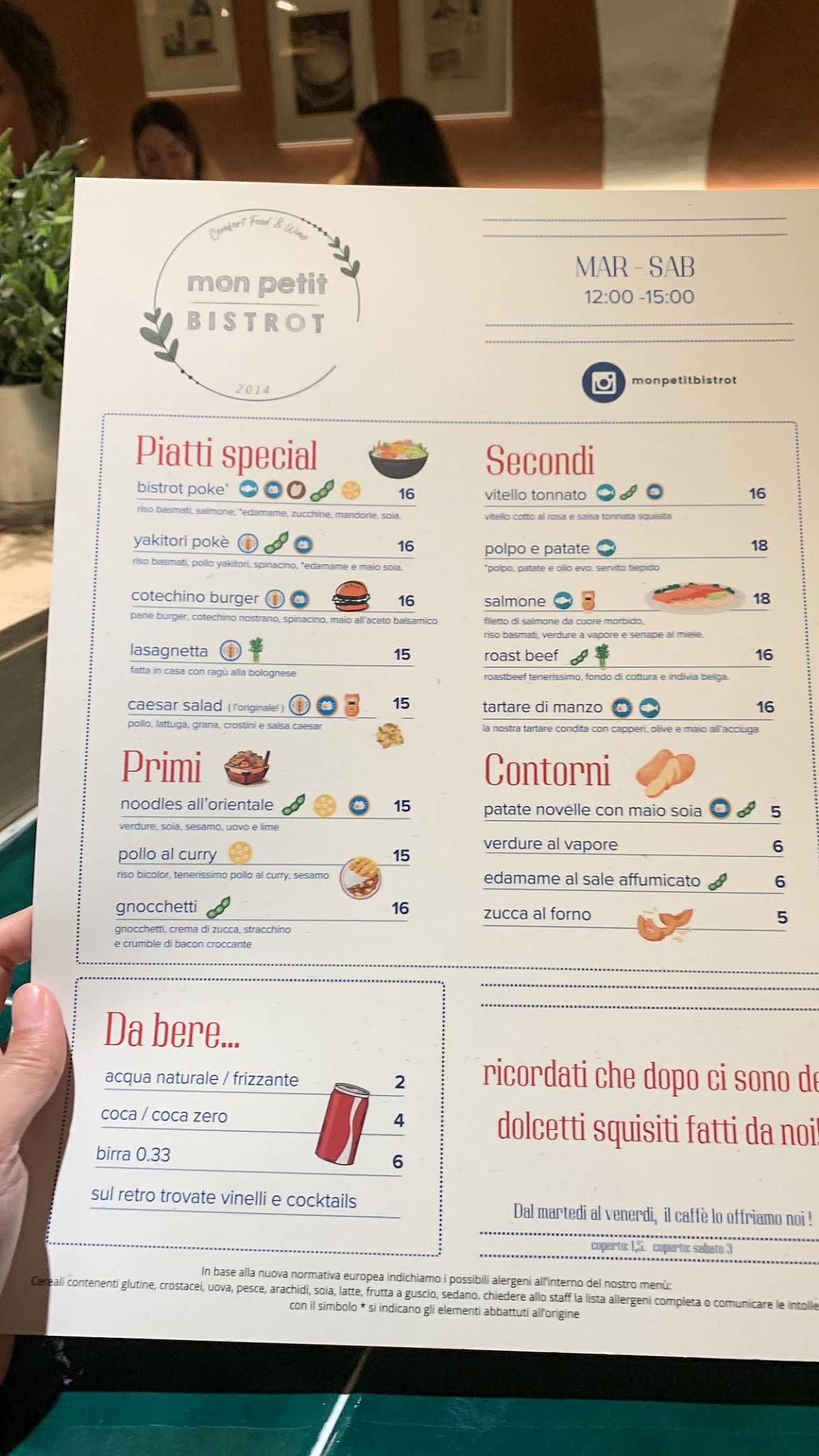 Menu di Mon Petit Bistrot 