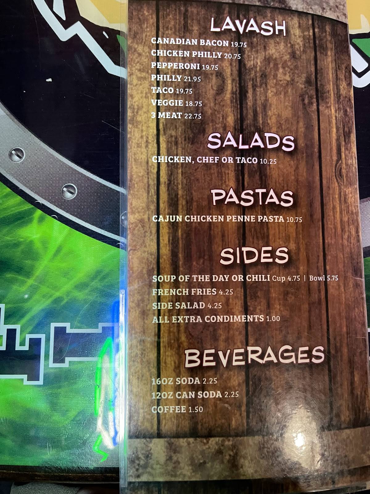 Menu at Broken Drum Bar & Grill, Grand Forks