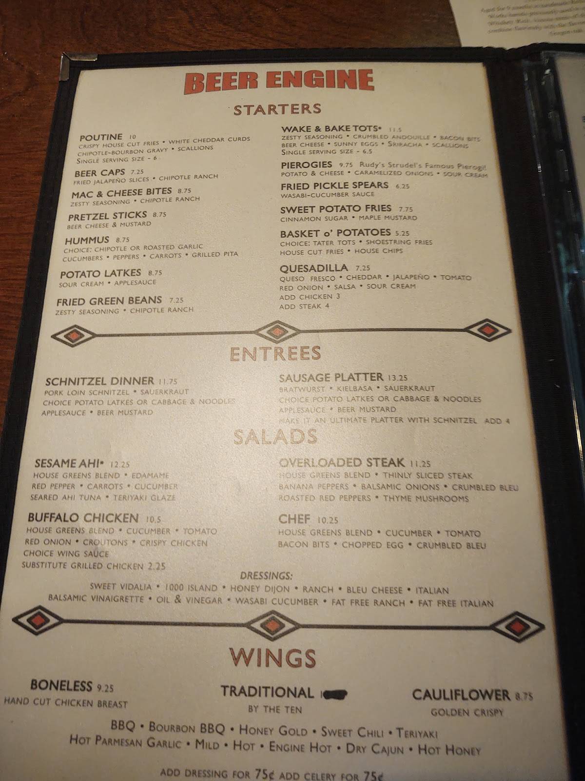 Menu at Buckeye Beer Engine pub & bar, Lakewood