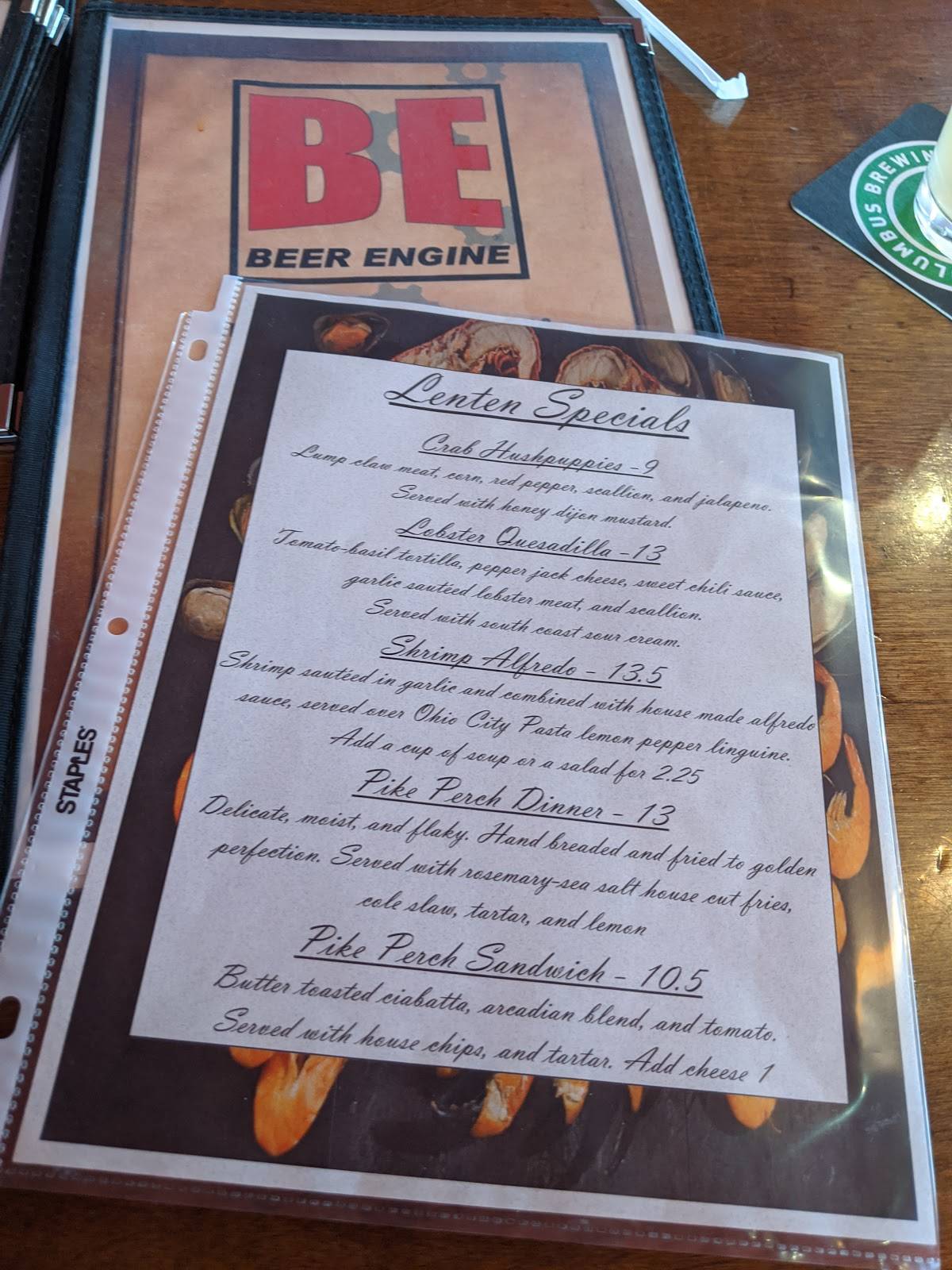 Menu at Buckeye Beer Engine pub & bar, Lakewood