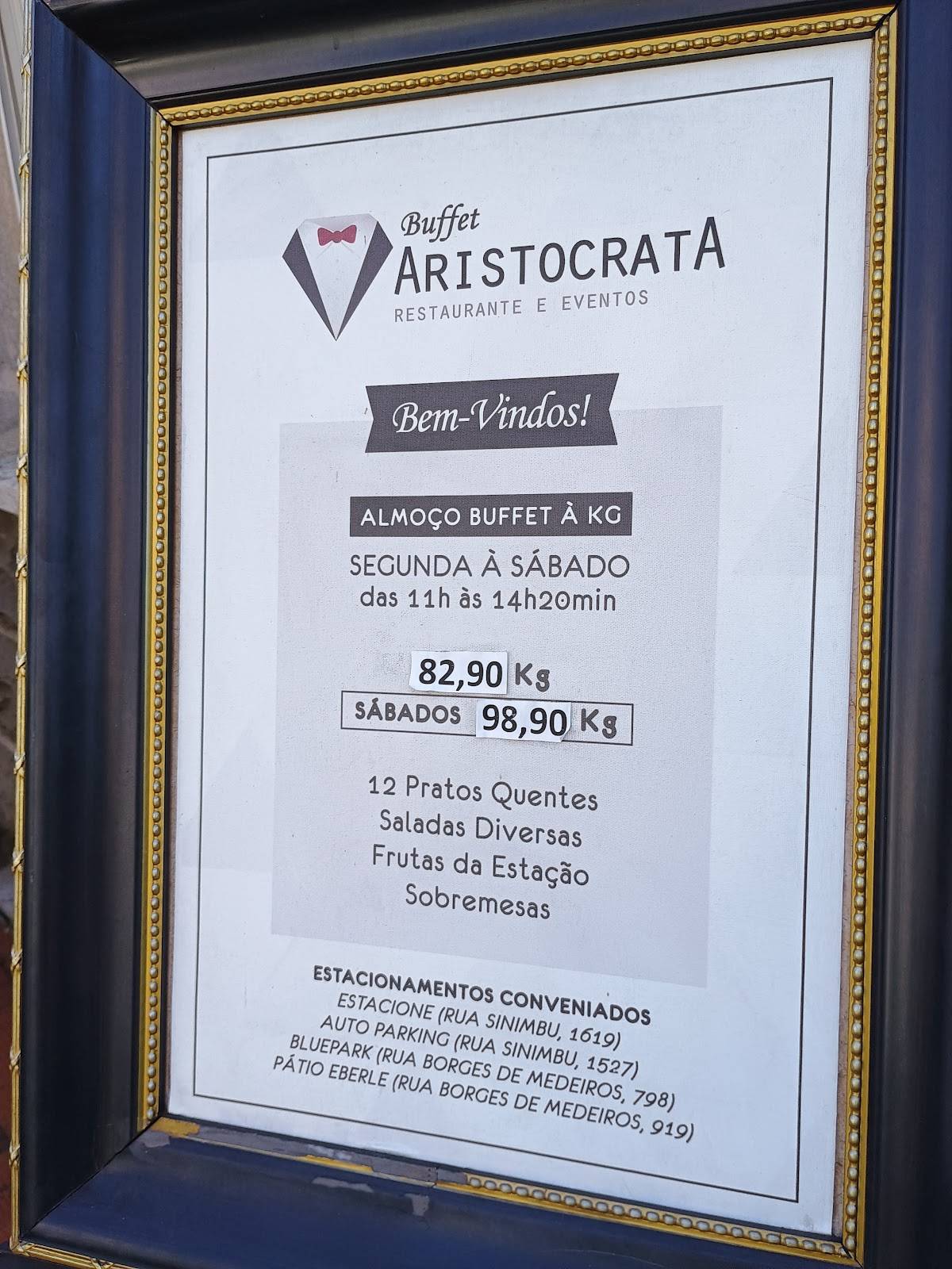 Restaurante e Eventos Aristocrata cardápio