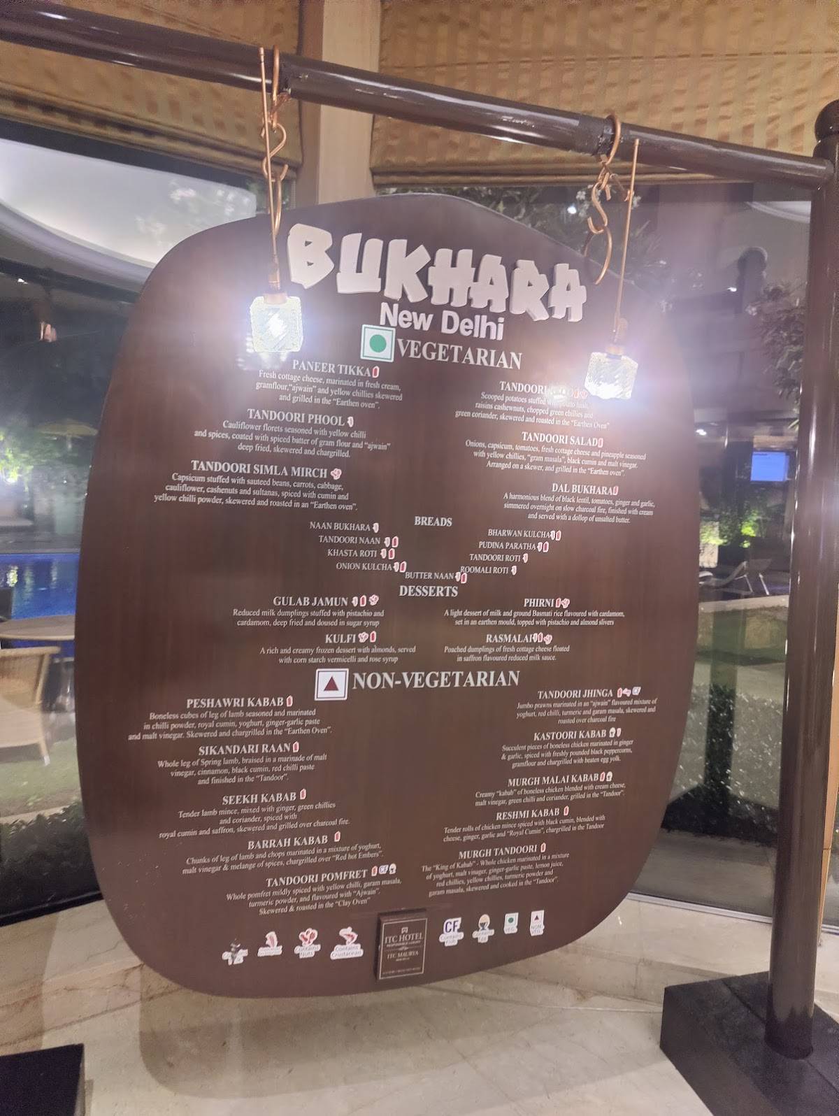 Bukhara menu