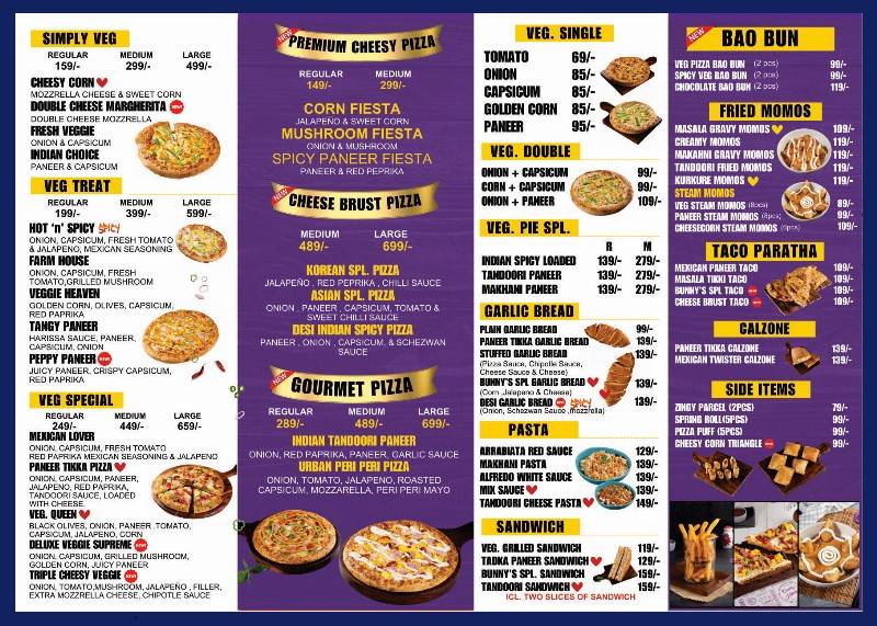 Bunny's kitchen menu