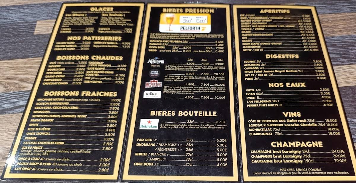 Menu de Burger Café Dagniaux