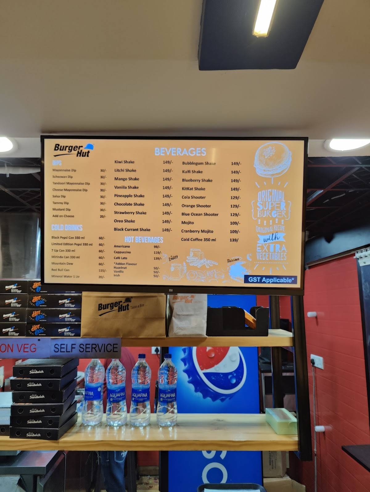 Burger Hut menu