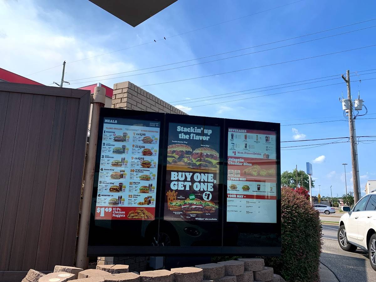 Menu at Burger King fast food, Fayetteville, Skibo Rd