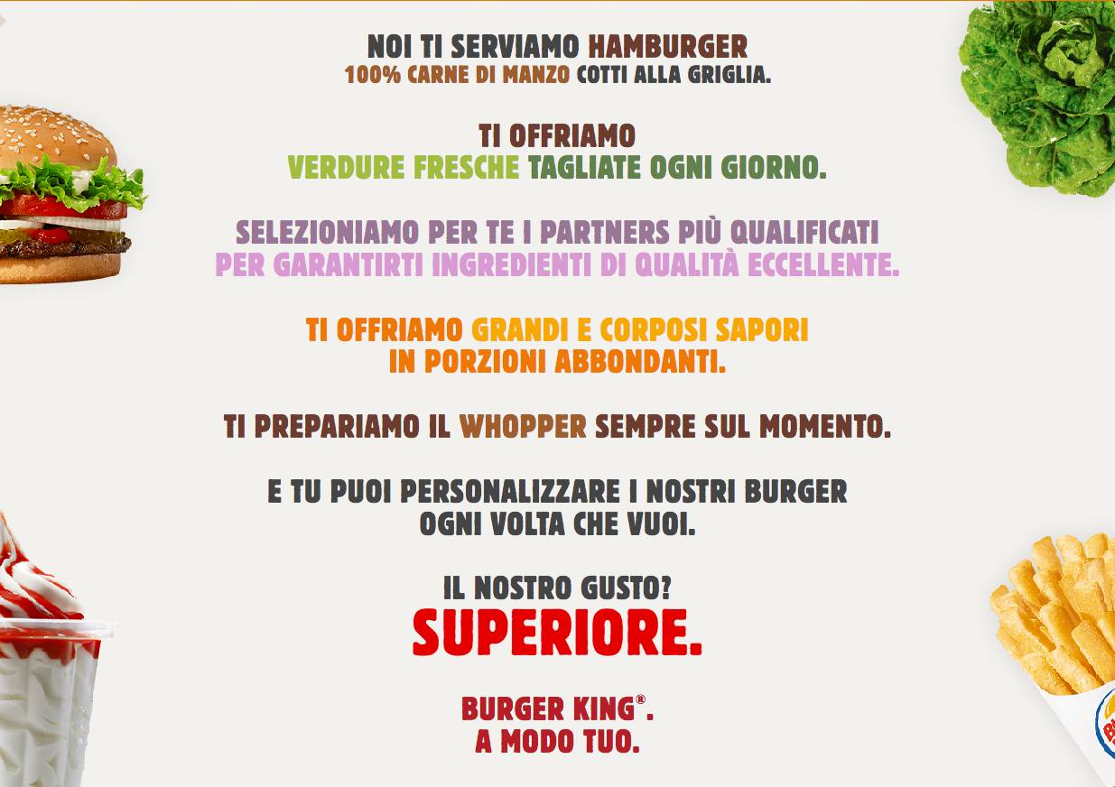 Menu di Burger King 