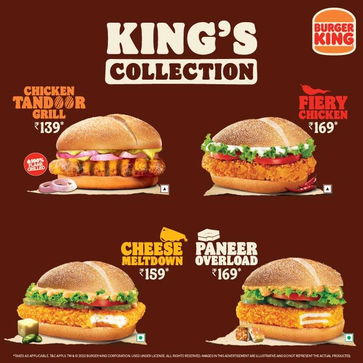 Burger King menu