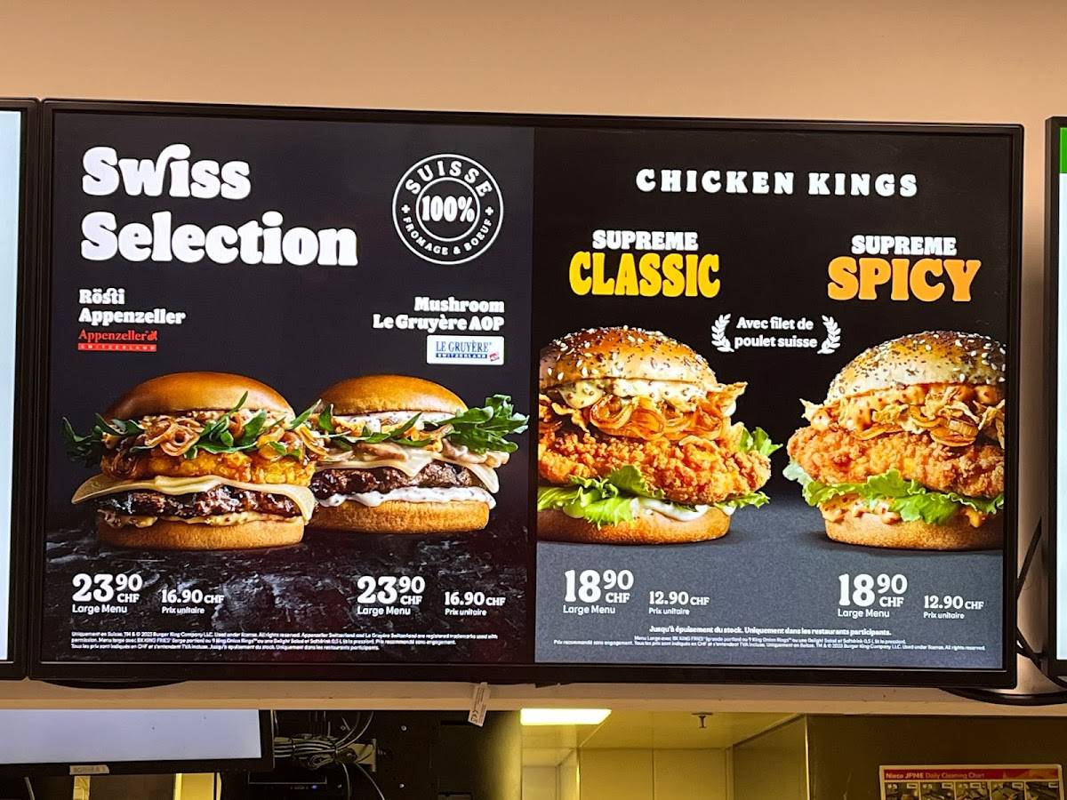 Menu di Burger King 